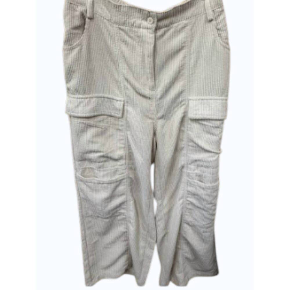 NEW HUNTER & BROWN women's cargo corduroy pant - plus in cream